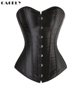 Basic Satijn Bovenborst Korset Top Busk Vetersluiting Bustier Traditioneel Corselet Bruiloft Bruidsondergoed Feestdansoutfits5315624