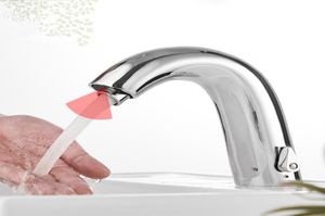 Robinets de bassin Robinet automatique infrarouge salle de bain évier robinet sans contact inductif électrique pont toilette lavage mélangeur eau Tap3573916
