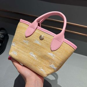 Bolsa de cesta Diseñador de lujo Handags Raffias Bag New Longxiang Handhited Womens Un solo hombro Mini Bolsa de alta calidad 349