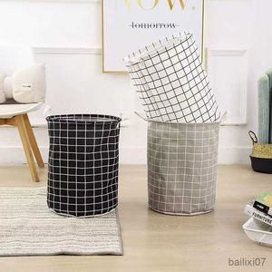 Basket Print Laundry Basket Foldable Home Laundry Storage Bag Portable Cotton Linen Hamper For Kids Toys Dirty Clothes Basket Organizer