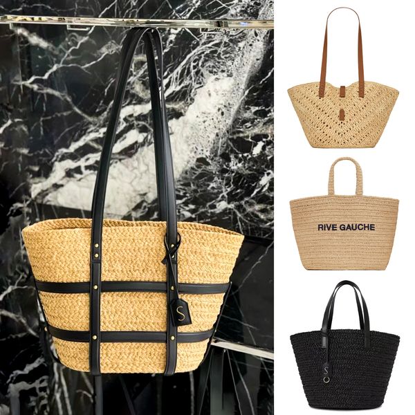 Femmes de luxe Rive Gauche voyage tissage panier sac à main week-end paille raphias voyage pochettes hommes cross body fourre-tout mode designer épaule shopper sacs de plage