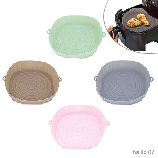 Cesta de forro para freidora de aire suave, cesta cuadrada reutilizable para freidora de aire, bandeja resistente al calor para hornear alimentos para accesorios de horno AirFryer