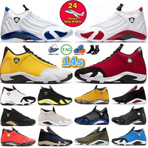 Baloncesto 14s zapatos hombres jumpman 14 jengibre bastón de caramelo gimnasio preparado para el invierno rojo azul desierto arena momentos definitorios hiper real retro para hombre entrenadores deportivos zapatillas de deporte con caja