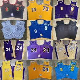 Basketball 1996 2008 Rétro Bryant Authentique Jerseys 24 Vintage Dennis Rodman 73 Throwback 1997 1998 1999 2001 2002 2007 Chemise Tout Cousu Pour Les Fans De Sport Haut/Bon