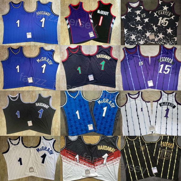 Basketball 2001 2003 Retro Vince Carter Jersey 15 Vintage Penny Hardaway Tracy McGrady 1 Throwback 1993 1994 1995 1998 1999 2000 Chemise cousue de haute qualité