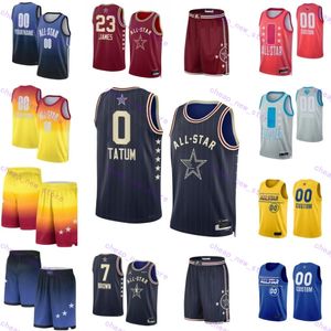 Basketball 2024 All-Star Joel Embiid Print Jerseys 21 Jayson Tatum 0 Jimmy Butler 22 Trae Young 11 Tyrese Haliburton Giannis Antetokounmpo 34 Damian Lillard Chemise