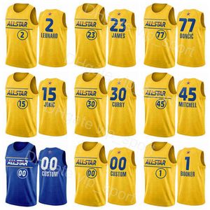 Basketbal All-Star Jersey 2021 Stephen Curry LeBron Nikola James Luka Doncic Kawhi Leonard Damian Lillard Devin Booker Donovan Mitchell Heren