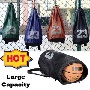Sac de basket-ball grande capacité sport formation sac à dos étudiant Portable cordon sac de rangement football volley-ball maille poche sac 240306