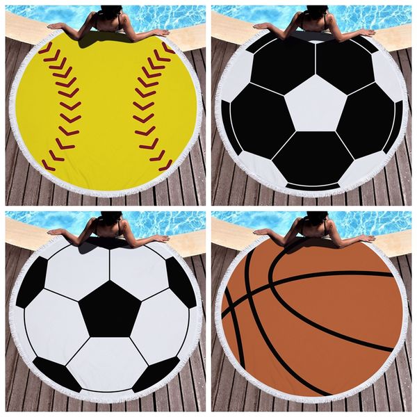 Basket-ball baseball gland rond serviette de plage football volley-ball serviette de bain fibre de polyester séchage rapide bain de natation peignoirs de sport