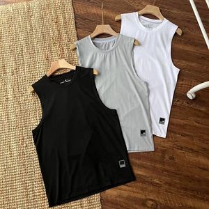 Mens tanktops Tech Designer Tech Print Summer Quick Drying Vest Sports Classic Black, White en Gray Double Tri-Color optioneel