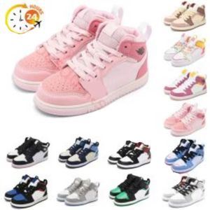 basketbal Kinderen Jongens Kinderen Jumpman 1 schoen schoenen zwart 1s middelhoge sneaker Lichtrookgrijs designer blauwe sportschoenen baby kind jeugd peuter zuigelingen Sport atletisch