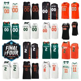 Final Four 2023 Basketball College 1 Anthony Walker Jersey Miami Hurricanes 2 Isaiah Wong 11 Miller 15 Norchad Omier 24 Nijel Pack Wooga Poplar Bensley Joseph NCAA