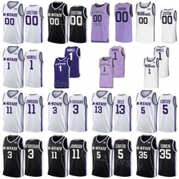 Basketball college 11 Keyontae Johnson Jerseys Kansas State Wildcats 1 Markquis Nowell 35 Naeqwan Tomlin 13 Desi Sills 3 David Nguessan 5 Cam Carter gestikt NCAA