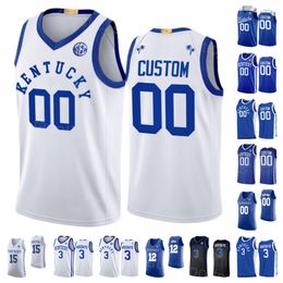 Basketball College 3 Bam Adebayo Jersey Kentucky Wildcats 15 Willie Cauley-Stein 12 Brandon Knight 4 Hamidou Diallo 21 Tayshaun Prince 3 Tyler Ulis Cousu sur Hommes Enfants