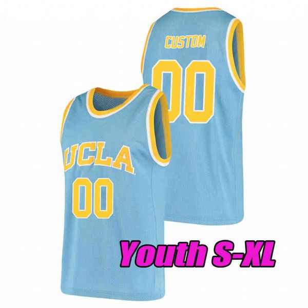 Baloncesto personalizado UCLA Bruins camiseta de baloncesto Myles Johnson Johnny Juzang David Singleton Jules Bernard Cody Riley Kenneth Nwuba