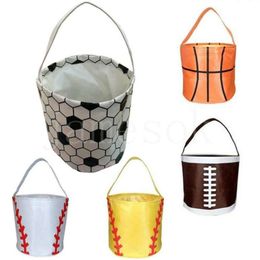 Basket-ball panier de pâques Sport toile fourre-tout Football Baseball Football Softball seaux sac de rangement enfants bonbons sac à main DB420