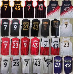 Basketbal Fred VanVleet Jersey 23 Pascal Siakam 43 Kyle Lowry 7 Serge Ibaka 9 Marcus Camby 21 Edition Earned City Vintage