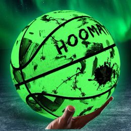 Basketball Glow dans la balle de basket-ball sombre taille 7 Pu Luminal Reflective Basketball Attraper un cadeau d'anniversaire Ball de basket brillant