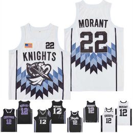Basketball High School Crestwood Ja Morant Jersey 12 Moive Knights Wissel Afwissel Black Crestwood White Color Hiphop Borduurwerk voor sportfans Ademend Shirt Men