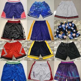 Basketbal HipPop Short Throwback Heren Shorts met ritssluiting Just Don Joggingbroek Draag broek met trekkoord Sport Teamborduurwerk Elastische taille Vintage Georges Niang