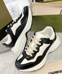 Op basketbal geïnspireerde Rhython paar sportschoenen heren dames paar kalfsleer vintage papa sneakers chaussures veterplatform lug zool vrije tijd EU35-46