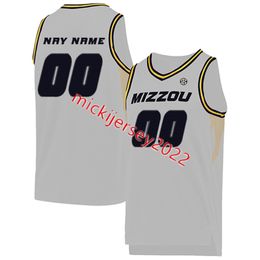 Basketball Isiaih Mosley Jersey Custom Stitched Missouri Tigers Basketball Maillots Hommes 0 Mohamed Diarra 1 Kaleb Brown 2 Tre Gomillion 4 Deandre