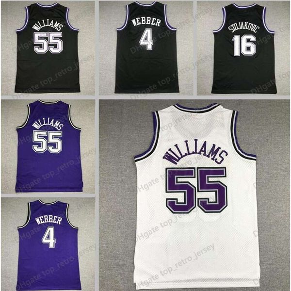 Basketball Jason Williams Chris Webber Peja Stojakovic Black White Classics Retro Men Women Youth S-XXL Sport Jersey