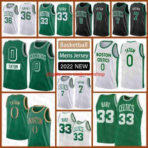 Basketbal jersey 0 33 7 36 Men Jayson Tatum Larry Bird Jaylen Brown Marcus Smart