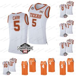 Basketbalshirt 2023 Texas Longhorns Ncaa College Witte Jersey Devin Askew Timmy Allen Dylan Disu Christian Bishop Marcus Carr Cole