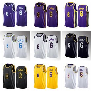 Basketball jersey 6 James 2022-23 Nieuwe seizoen Men Jeugdstad jerseys op voorraad