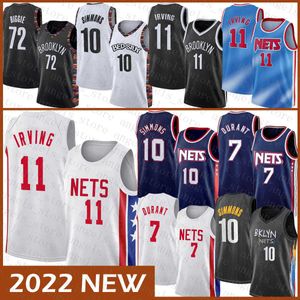 Maillot de basket 7 11 10 72 Hommes Kevin Durant Kyrie Irving Ben Simmons Biggie