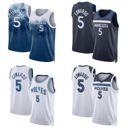 Maillot de basket-ball Anthony Edwards Minnesota''Timberwolves''2023-24 pour hommes et femmes, maillot de ville de sport S-XXL