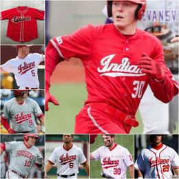 Jersey de baseball Indiana Hoosiers College Hommes Femmes Jeunes Enfants Tout cousu Ethan Vecrumba Tyler Cerny Brock Tibbitts Morgan Colopy Craig Yoho Connor Foley