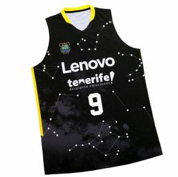 Basketball Jersey Lenovoes Tenerife # 3 Jaimes Fernandezs # 4 Sergios Rodriguez # 10 Sasus Salins # 15 Joans Sastres # 21 TIMS ABROMAITIS Tout style et nom peuvent être personnalisés