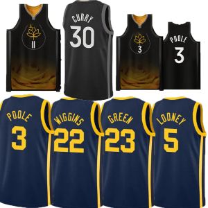 Camiseta de baloncesto para hombre Stephen Curry James Wiseman Poole Draymond Green Klay Thompson Andrew Wiggins Kevon Looney Moses Moody Jonathan Kuminga Camisetas