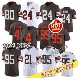 24 Nick Chubb 95 Myles Garrett American Football Jerseys 2 Amari Cooper 4 Deshaun Watson 21 Denzel Ward Football Jersey Taille S-3XL