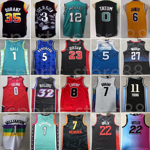 Camiseta de baloncesto Wembanyama Stephen Curry Damian Lillard LaMelo Ball Ja Morant Jimmy Butler Tatum Devin Booker Kevin Durant Luka Doncic Antetokounmpo