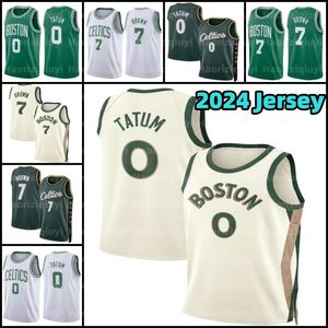 Maillots de basket-ball 0 33 7 Bostons Celtices Jayson Tatum Larry Bird Jaylen Brown Mens Jrue 4 Holiday 2023-24