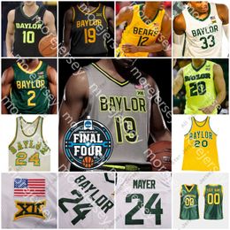 Basketbalshirts 2021 Final Four 4 Custom Baylor Basketball Jersey NCAA Colleg MaCio Teague Freddie Gillespie Devonte Bandoo Tristan Clark Zach Loveday