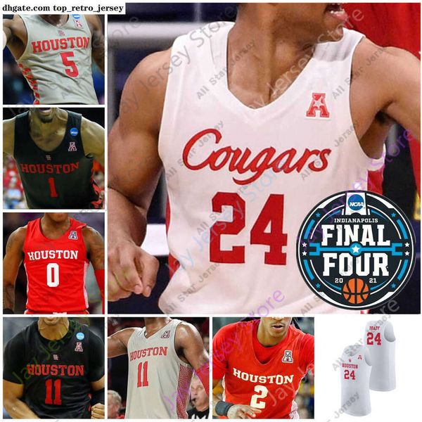 Maillots de basket-ball 2021 Final Four Cougars Baskteball Jersey NCCA College Caleb Mills Quentin Grimes Nate Hinton DeJon Jarreau White Jr. Marcus Sasser House