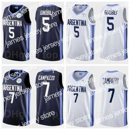 Basketball Jerseys 2021 Tokyo Argentina Basketball Jersey 7 Facundo Campazzo 5 Manu Ginobili 4 Luis Scola 29 Patrio Garino 14 Gabriel Deck 12 Marcos Delia