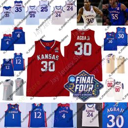 Camisetas de baloncesto 2022 Final Four 4 Kansas Jayhawks Camiseta de baloncesto NCAA College Ochai Agbaji Gradey Dick Jalen Wilson Bobby Pettiford Jr Dajuan Harris