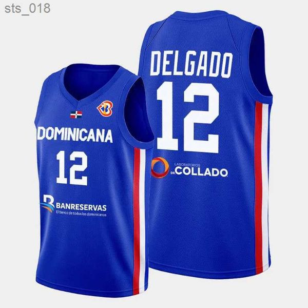 Maillots de basket-ball 2023 Fiba République Dominicaine Coupe du Monde L.J. Maillot Figueroa Angel Delgado Lester Quinones Eloy VargasH2435