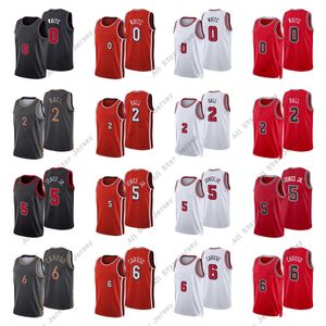 Basketbal jerseys basketbaltruien kaws print 2022 nieuwe stad basketbal jerseys coby 0 witte lonzo 2 ball derrick 5 Jones Alex 6 Caruso hoge kwaliteit bedrukt