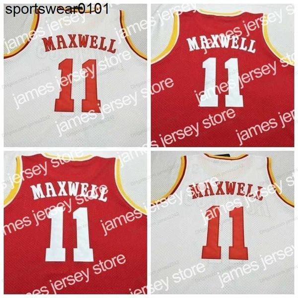 Maillots de basket-ball personnalisés # 11 Vernon Maxwell Maillot de basket-ball pour hommes Ed Blanc Rouge Toute taille 2xs-5xl Nom et numéro de qualité supérieure