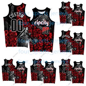 Camisetas de baloncesto Impresión 3D personalizada Baloncesto Black Rose Garden Edición exclusiva Damian Lillard Jerami Grant Josh Hart Keon Johnson Anfernee Simons Sharpe