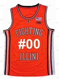 Basketbalshirts Aangepaste heren jeugd Illinois Vechten Illini basketbalshirt College Ayo Dosunmu Kofi Cockburn Trent Frazier Da'Monte Williams Miller Curbelo