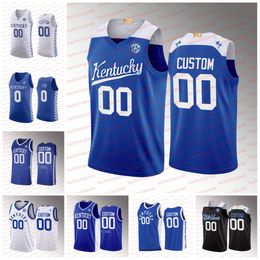 Camisetas de baloncesto Camisetas de baloncesto personalizadas NCAA Kentucky Wildcats 15 DeMarcus Cousins 1 Devin Booker 12 Karl-Anthony Towns 11 John Wall Immanuel Quickley