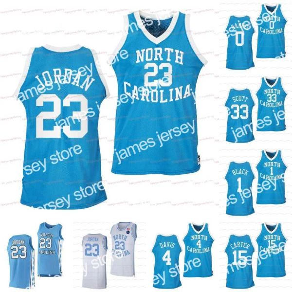 Maillots de basket-ball personnalisés NCAA Caroline du Nord 23 Michael Blue Heritage Road Jersey Anthony Harris Armando Bacot Leaky Black Vince Carter R.J