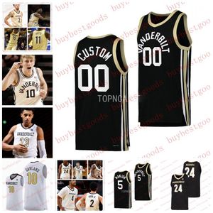 Basketballerseys aangepast NCAA Vanderbilt Commodores Basketball Jersey 23 Malik Dia 2 Noah Shelby 34 Lee Dort 25 mijl Keeffe 11 Adrian Samuels Jerseys